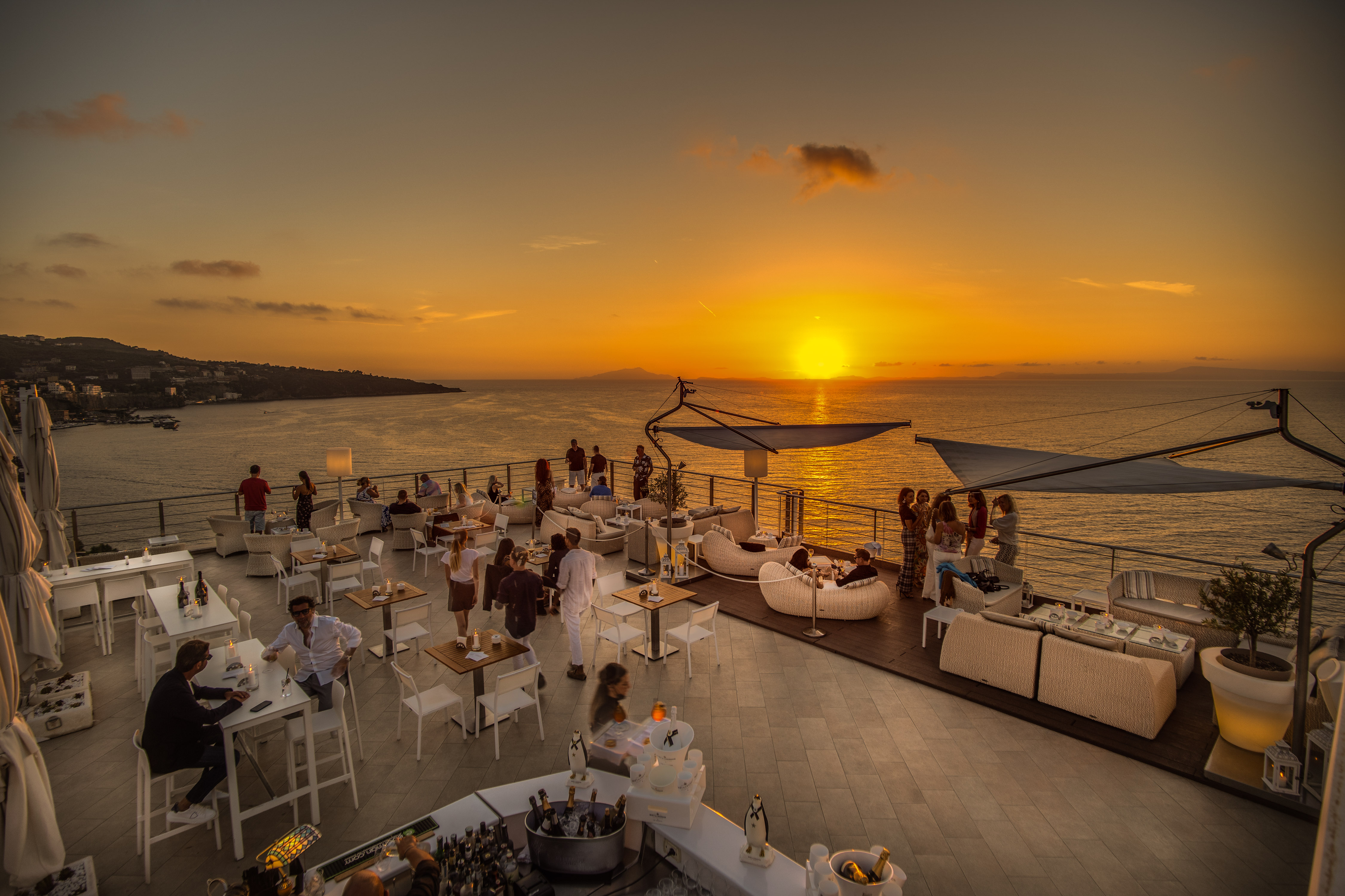 Sky Bar aperitif at sunset hotel mediterraneo sorrento