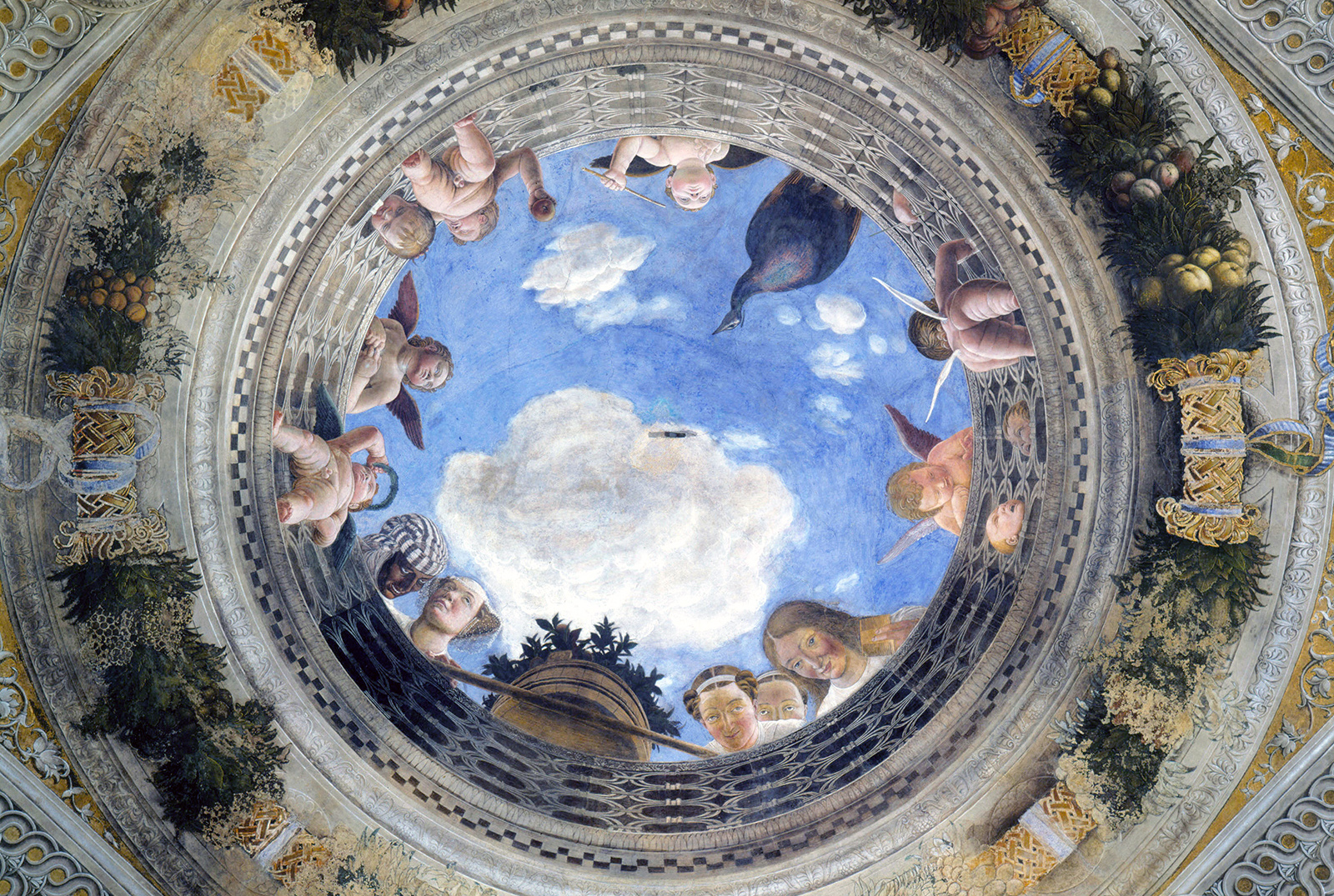 Andrea Mantegna Camera Picta part. soffitto bis oculo low