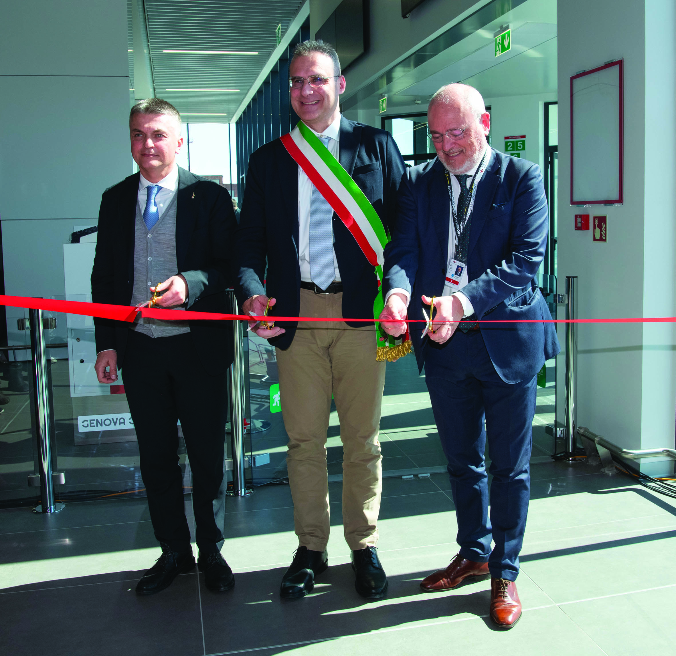 Taglio del nastro Inaugurazione nuova ala est Aeroporto di Genova