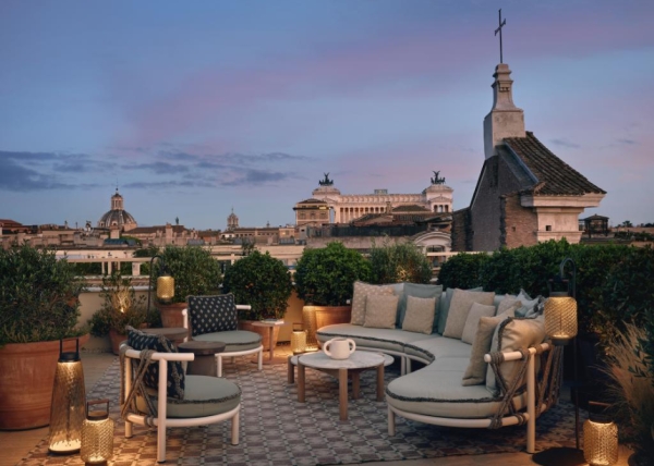 A new rooftop restaurant for Six Senses Rome with fish and vegetables