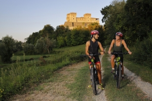 Cycle trails along the river Po