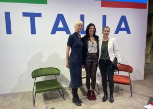 Maria Elena Rossi, global marketing director of Enit,  Raffaella Iarrapino,  project manager, Raffaella Iarrapino of Italcares and the communication &amp; marketing manager of Enit Germany, Christine Frank