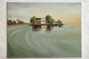 Ghost town on the Lagoon, oil on linen, Allison Zurfluh
