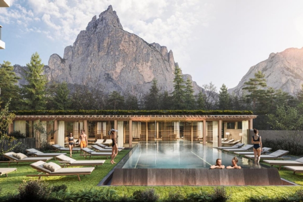 The Sensoria Dolomites superior 4-star residence will open on 15 June with a wellness centre 