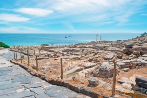 The Tharros archaeological site is an open-air museum on the western coast of Sardinia 