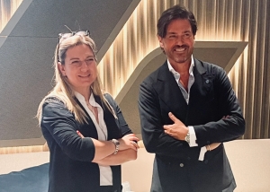 Lavinia Guelfi, contract commercial director, Lema and Giovanni Perosino, chief marketing officer, ITA Airways  