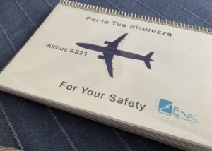 ITA Airways safety briefing card