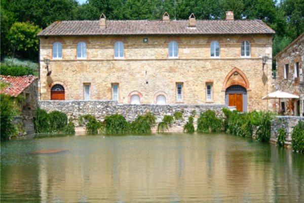 Bagno Vignoni, Tuscany’s historic spa town, has outdoor thermal pools