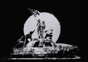 BANKSY Flag silver 2006