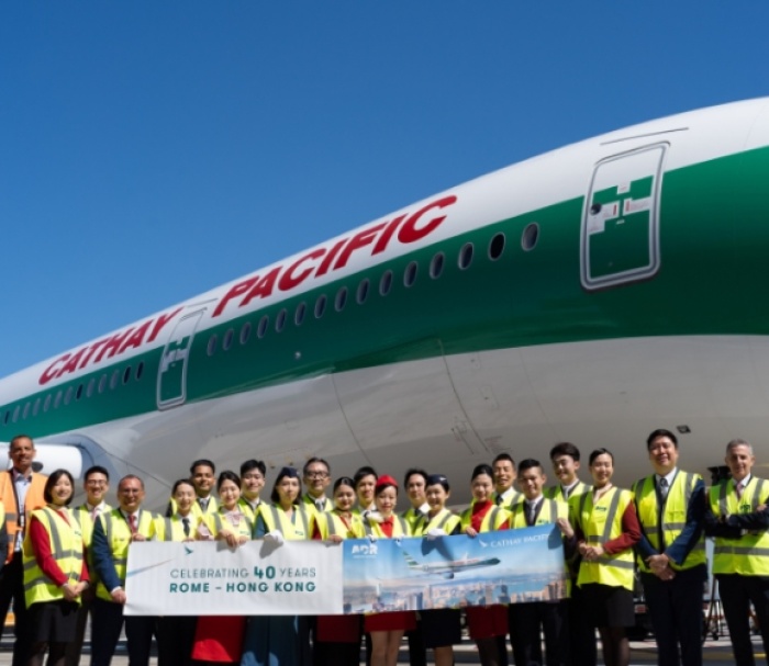Cathay Pacific celebrates 40 years of Rome-Hong Kong flights